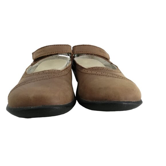 Spenco Slip On Leather Mules Clogs Shoes Size 7 EU 37.5 Brown Comfort Adjustable - Picture 3 of 11